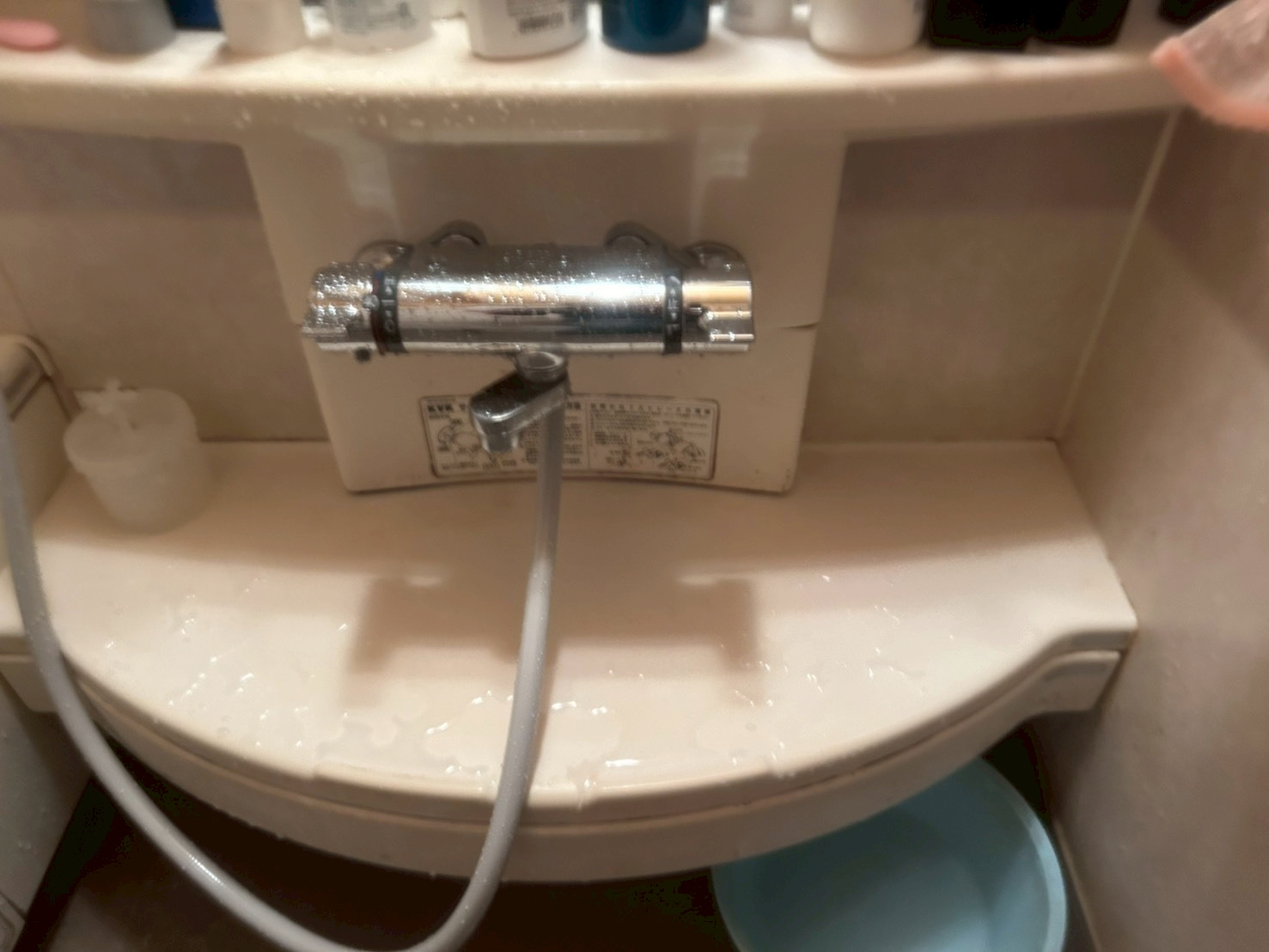 東大阪市にてお風呂場の蛇口交換（サーモタイプ）の施工後写真